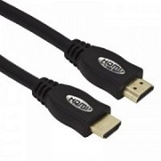 Cable HDMI  Zignum "Professional" K-HDE-BKR-0200.BS, 2 m, High Speed HDMI® Cable with Ethernet, male-male, up to 2160p 2Kx4K, 3D capable, with 24k gold plated contacts, triple shielded, 2 ferrites, dust caps, black/silver nylon sleeve