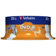 CD-R   Printable  25*Cake, Verbatim, 700MB, 52x, AZO, Printable ID Brand