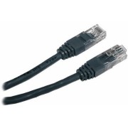 Patch cord cat. 5E PP12-0.5M/BK Black, 0.5 m, molded strain relief 50u" plugs