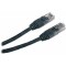 Patch cord cat. 5E PP12-0.5M/BK Black, 0.5 m, molded strain relief 50u" plugs