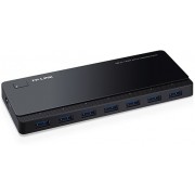 TP-Link UH720, USB3.0 Hub, 7 ports data transfer ports + 2 ports 5V/2.4A charging ports intelligently recognize and optimally charge attached iOS and Android devices, Black, with External Power Adapter