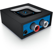 "Logitech Bluetooth Audio Adapter Bluebox II 933
P/N 980-000912 
Bluetooth 3.0
Supported Bluetooth Profile: A2DP
Bluetooth Operating range: up to 50 feet / 15 meters line of sight
Auxiliary inputs: 2
Controls: Bluetooth Connect"