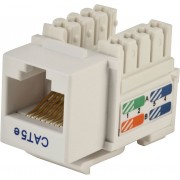 Keystone Jack RJ-45 cat.5E, KJ5-01, 110 Type, White