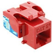 Keystone Jack RJ-45 cat.5E, KJ5-01, 110 Type, Red