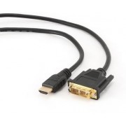 Cable HDMI to DVI  0.5m Gembird, male-male, GOLD, 18+1pin single-link, CC-HDMI-DVI-0.5M-    http://gmb.nl/item.aspx?id=8034