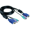 D-Link DKVM-CB Cable Kit for DKVM Products, PS/2 keyboard cable, PS/2 mouse cable, Monitor cable 1.8m
