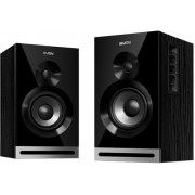 SVEN SPS-705 Black,  2.0 / 2x20W RMS, Bluetooth, Control panel on the active speaker side panel,  headphone jack, wooden, (4"+3/4")