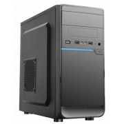 HPC D-08  mATX Case, (500W, 24 pin, 2xSATA, 12cm fan), 2xUSB2.0 / HD Audio, Shiny Black + Blue decoration