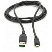 Cable Micro USB2.0,  Micro B - AM, 1.0 m   Double side AM, Black, Cablexpert, CC-mUSB2D-1M-   http://cablexpert.com/item.aspx?id=7779