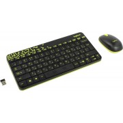 Logitech Wireless Desktop MK240 Nano USB, Keyboard + Mouse, 2.4GHz nano USB receiver, Black/Chartreuse Yellow, Retail