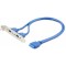 "Cable, Dual USB 3.0 receptacle on bracket, CC-USB3-RECEPTACLE - http://cablexpert.com/item.aspx?id=8075"