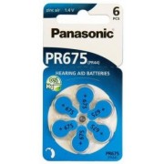 "PR675, Blister*6, Panasonic, PR-675H/6LB (PR44), 5.4x11.6mm, 605mAh
-  
  http://www.panasonic-batteries.com/eu/products/special/hearing_aid_batteries/PR675"