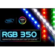 RGD LED strips  DEEPCOOL "RGB 350", Remote controller, RGB color LED strips: 500mm* 2pcs (with 200mm cable),  Different lighting modes, Magnet-based mounting, Stable and long lifespan, Software control (ASUS Aura/MSI Mystic/Gigabyte Fusion)
