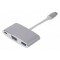 LMP USB-C (m) to VGA & USB 3.0 (f) & USB-C charging Multiport Adapter, aluminum housing, silver (15093)