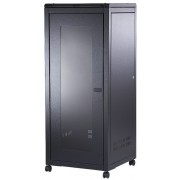 19" 33U Standard Floor Rack, SN-IRON 19" 33U-06-08-ДС-ПГ-2БГ, 600х800х1600/1635*, Glass Door, Black