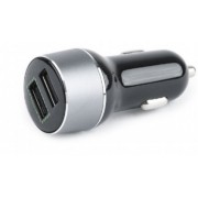 USB Car Charger - Gembird EG-U2QC3-CAR-01, 2x USB2.0 socket, Output current: up to 2.1A, (including iPad, iPhone, iPod) , Black