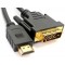 Cable HDMI-DVI - 1.5m - Brackton "Basic" DHD-SKB-0150.B, 1.5m, DVI-D cable 24+1 to HDMI 19 pin, m/m, double-shielded 1080i, pastic plug, golden contacts