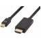 Cable miniDP-HDMI - 1.5m - Brackton MDP-HDE-0150.B, 1.5 m, mini DisplayPort to HDMI, digital interface cable, bulk packing