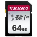 .64GB  SDXC Card (Class 10) UHS-I, U3, Transcend 300S  "TS64GSDC300S" (R/W:95/45MB/s)