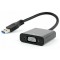 Adapter USB3.0-VGA Gembird AB-U3M-VGAF-01, USB3 to VGA video adapter cable, blister, Black