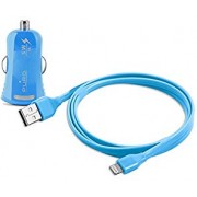 Puro MCHUSBAPLT1BLUE Mini car charger with lightning connector 1A, 1 USB port, 1m, blue