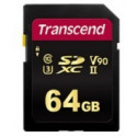 .64GB  SDXC Card (Class 10) UHS-II, U3, Transcend "TS64GSDC700S" Ultra High Speed (R/W:285/180MB/s)