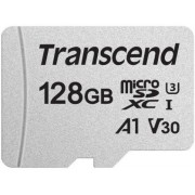 128GB MicroSD (Class 10) UHS-I (U1)+SD adapter, Transcend "TS128GUSD300S" (R/W:95/45MB/s)