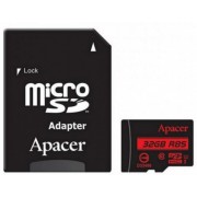 . 32GB MicroSD (Class 10) UHS-I (U1) +SD adapter, Apacer "AP32GMCSH10U5-R" (R/W:85/20MB/s)