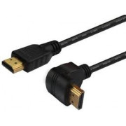 Cable HDMI M to HDMI90° M  1.5m  v1.4  SAVIO CL-04 gold-plated, ethernet / 3D