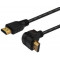 Cable HDMI M to HDMI90° M 3m 4K v2.0 SAVIO CL-109 gold-plated, ethernet / 3D