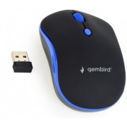 Gembird MUSW-4B-03-B, Wireless Optical Mouse, 2.4GHz, 4-button, 800/1200/1600dpi, Nano Reciver, USB, Black/Blue