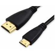 Cable miniHDMI-HDMI - 2m - Brackton "Basic" MHD-HDE-0200.B, 2m, mini HDMI cable to HDMI High Speed HDMI® Cable with Ethernet, male-male, with gold plated contacts, double shielded, with dust caps