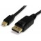 Cable miniDP-DP- 1.5m - Brackton MDP-DP4-0150.B, 1.5m, mini DisplayPort to DisplayPort, digital interface cable, bulk packing