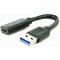 Adapter USB3.1-Type-C - Gembird A-USB3-AMCF-01, USB 3.1 to Type-C female adapter cable, 10 cm, Black