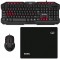 "Gaming Keyboard & Mouse & Mouse Pad SVEN GS-9200, Multimedia, Spill resistant, WinLock Black, USB, Optical, 800-2400 dpi, 6 buttons, Ambidextrous"