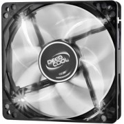 120mm Case Fan - DEEPCOOL "WIND BLADE 120 WHITE" Fan with 4 white  LED, 120x120x25mm, 1300rpm, <26dBa, 65.16CFM, Hydro Bearing, Black