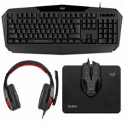 SVEN GS-4300 RGB Gaming Set, Keyboard+Mouse+MousePad+Headset, keys 104 keys, 12 Fn-keys, Backlight (RGB) mouse 7+1(1200-3200 DPI) , USB, Black
