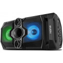 SVEN PS-650 Black, Bluetooth Portable Speaker, 50W RMS, Effective multi-colored lighting, LED display, FM tuner, USB & microSD, built-in lithium battery 2x4000 mAh, tracks control, AUX, RC, Optical, micro USB or 5V DC power supply