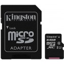  64GB Kingston Canvas Select Plus SDCS2/64GB microSDHC, 100MB/s, (Class 10 UHS-I) + Adapter MicroSD->SD (card de memorie/карта памяти)