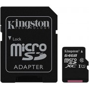  64GB Kingston Canvas Select Plus SDCS2/64GB microSDHC, 100MB/s, (Class 10 UHS-I) + Adapter MicroSD->SD (card de memorie/карта памяти)