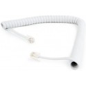 "Telephone handset spiral cord, RJ10 (4P4C), 2 m, white, TC4P4CS-2M-W
-  
  https://gembird.nl/item.aspx?id=9922"