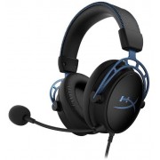 HYPERX Cloud Alpha S Headset, Black/Blue, Solid aluminium build, Microphone: detachable, Frequency response: 13Hz–27,000 Hz, Detachable headset cable length:1m+2m extension, Dual Chamber Drivers, 3.5 jack, Virtual 7.1 surround sound, Braided cable