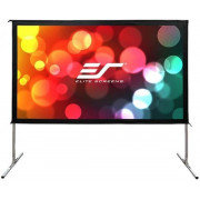 Elite Screens 100"(16:9) 222x125cm Yard Master 2 Outdoor/Indoor Projector Screen with Stand, Black, Silver Aluminum Frame, Assembles without the use of tools, Lightweight aluminum square tube construction, Carrying bag