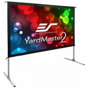 Elite Screens 100"(16:9) 222x125cm Yard Master 2 Dual, Versatile, Outdoor/Indoor True Dual Front/Rear Projection Screen with Stand, Black, Silver Aluminum Frame, Assembles without the use of tools, Carrying bag