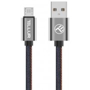 Cablu de date Tellur Denim Micro-USB, 1m, albastru