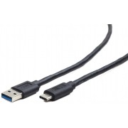 Cable USB3.0/Type-C - 1m - Cablexpert CCP-USB3-AMCM-1M, 1m, USB3.0 (male) to Type-C (male), Black