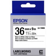"Tape Cartridge EPSON 36mm/9m, LK7WBN Std Blk/Wht 36/9, C53S657006
For Epson LabelWorks LW-1000P, LW-900P"