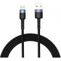 Cable USB - Lightning, cu LED, Nylon, 1.2m, Tellur Black  TLL155373