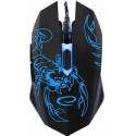 Mouse Esperanza MX203 SCORPIO, Gaming mouse, 2400dpi, optical sensor, blue LED, braided cable, USB,  EGM203B