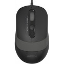 Mouse A4Tech FM10, Optical, 600-1600 dpi, 4 buttons, Ambidextrous, 4-Way Wheel, Black/Grey, USB